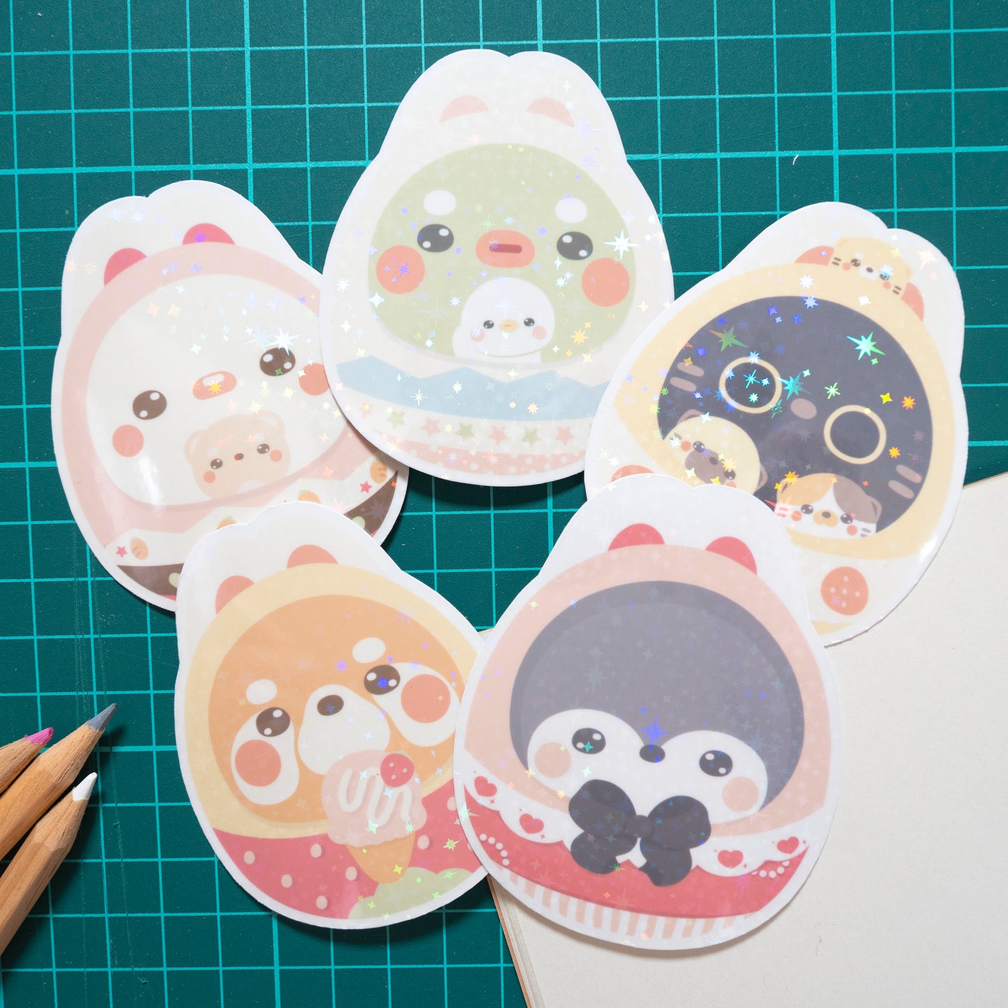Happy Easter Eggs Holo Vinyl Sticker