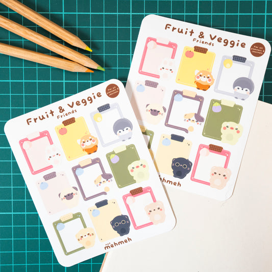 Fruit & Veggie Sticky Note Stickers