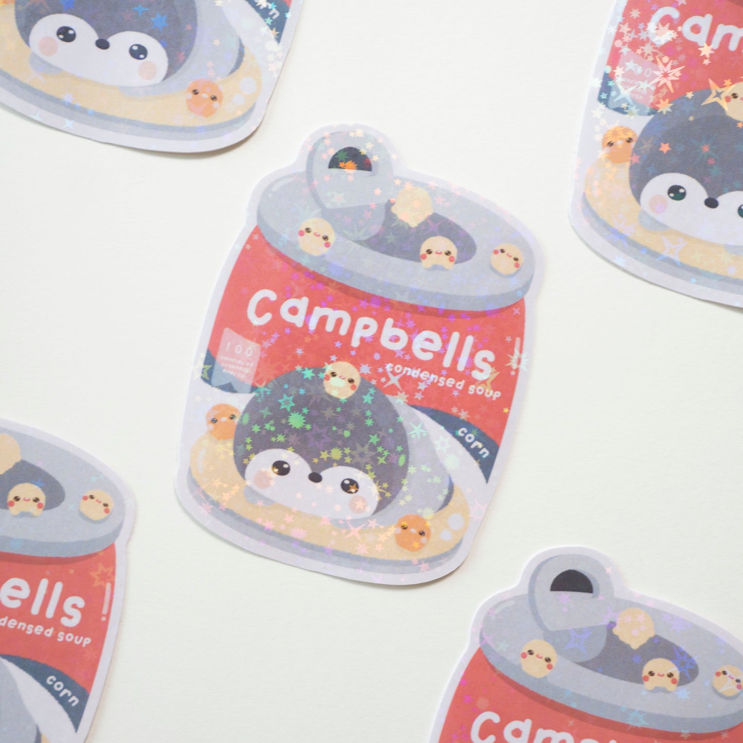 Penguin Campbell's Corn Soup Holo Vinyl Sticker